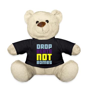 drop beats not bombs - Teddy Bear - black - Front