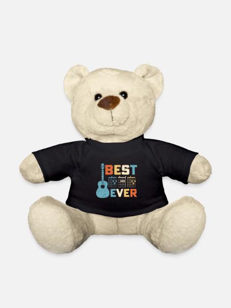Best Dad Ever Guitar Music Notes Chords Father Day - Teddy - Schwarz