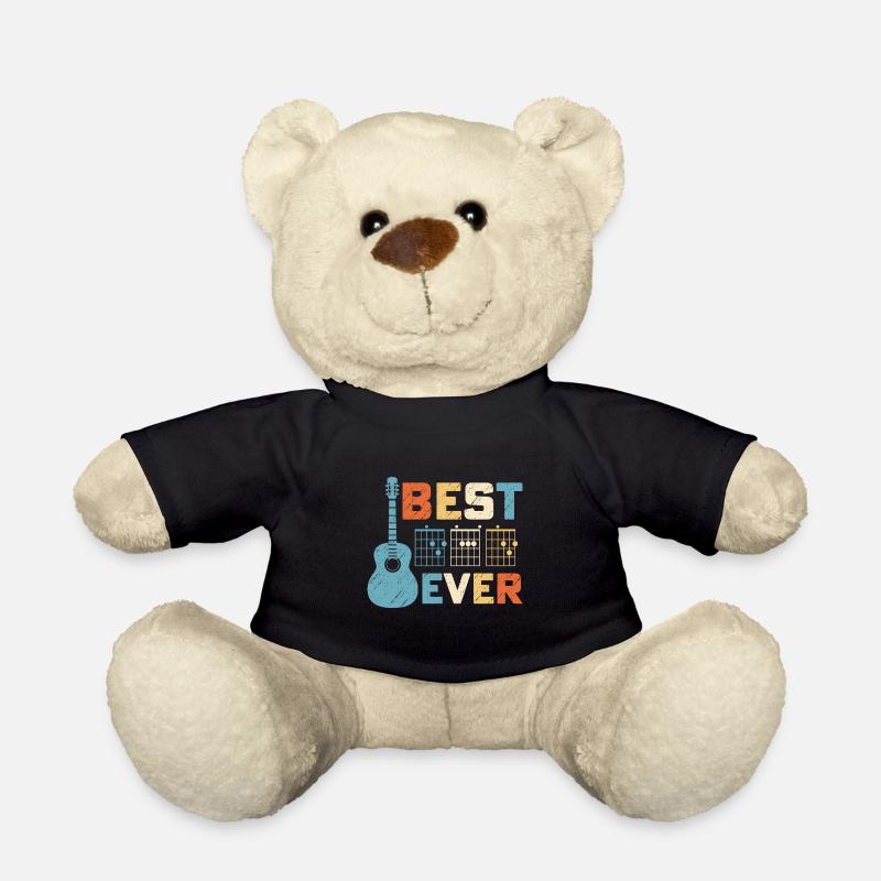 Best Dad Ever Guitar Music Notes Chords Father Day - Teddy - Schwarz