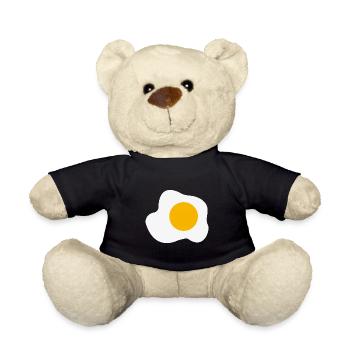 Fried Egg Graphic Breakfast Egg Yolk Lover - Teddy Bear - black - Front
