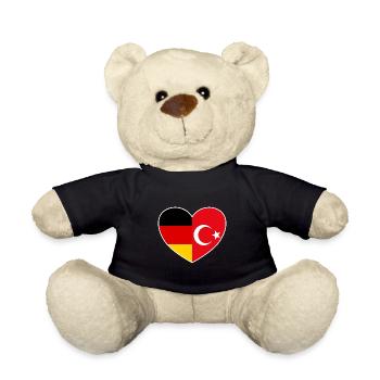 Germany - Turkey - Heart - Teddy Bear - black - Front