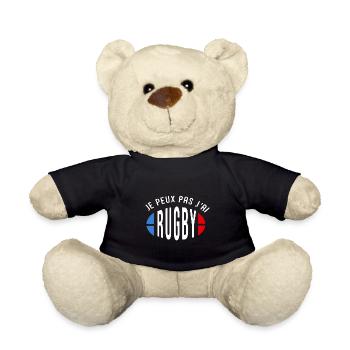 Rugby Je peux pas j ai rugby - Nounours - noir - Devant