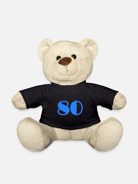 80. 80 ANS. 80e ANNIVERSAIRE. ANNIVERSAIRE 80 ANS - Nounours - noir