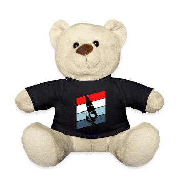 Surfing red white blue transparent - Teddy Bear - black - Front