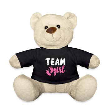 Team Girl Gender Reveal Design for growing parents - Nounours - noir - Devant