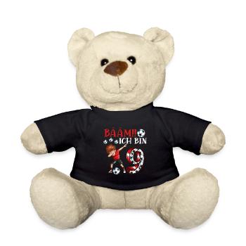 Fußballspieler Dabbing Kinder Outfit 9. Geburtstag - Teddy - Schwarz - Vorne
