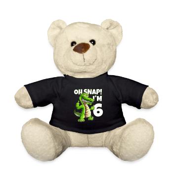 Crocodile Alligator Birthday Outfit 6th Birthday - Teddy Bear - black - Front