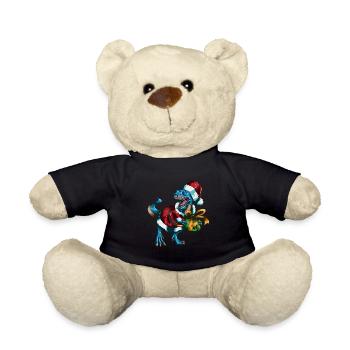 Santa Claus T-Rex Gift Package Christmas - Teddy Bear - black - Front