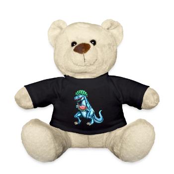 Tyrannosaurus Rex loves watermelon fruit outfit - Teddy Bear - black - Front