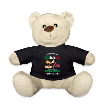 Italien Italiener Spaghetti Italienische Pizza - Teddy - Schwarz - Vorne