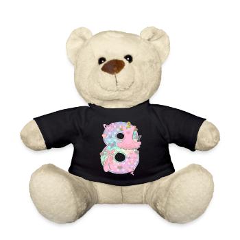 Ballerina 8. Geburtstagsparty Nummer 8 - 8 Jahre - Teddy - Schwarz - Vorne
