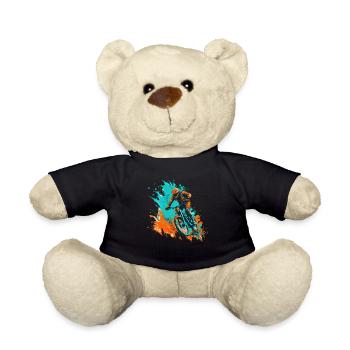 Cool mountain bike downhill design for MTB fans - Teddy Bear - black - Front