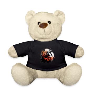 Cool mountain bike downhill design for MTB fans - Teddy Bear - black - Front