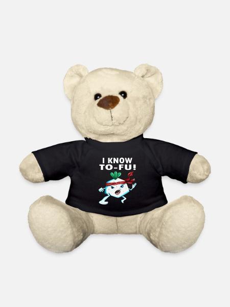 Tofu végétalien Faire du Kungfu Je connais Tofu Vegan Dicton - Nounours - noir