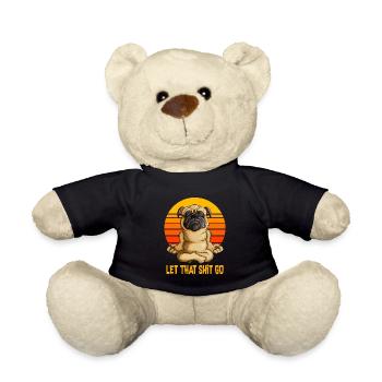 Yoga Mops Hund Yogaliebhaber Trainingsshirt - Teddy - Schwarz - Vorne