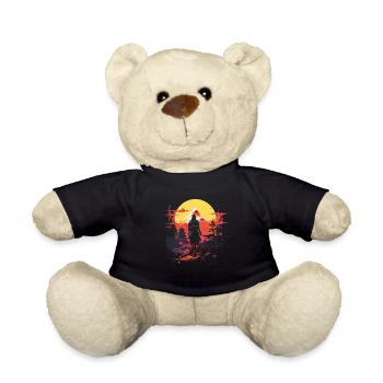 Japanese, Traditional, Mountain, Fuji, Japan, Geisha - Teddy Bear - black - Front