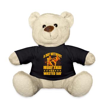 A day without Muay Thai is a waste day - Teddy Bear - black - Front