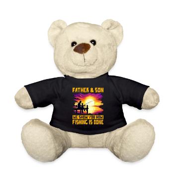 Père et fils, nous vous montrons comment se fait la pêche - Nounours - noir - Devant