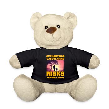 Actuary Dad Calculating risks taking leaps - Teddy Bear - black - Front