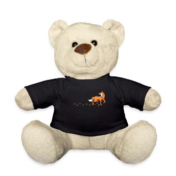 Fox Lover Fox Tracks Foxes Footprints Trail - Teddy Bear - black - Front