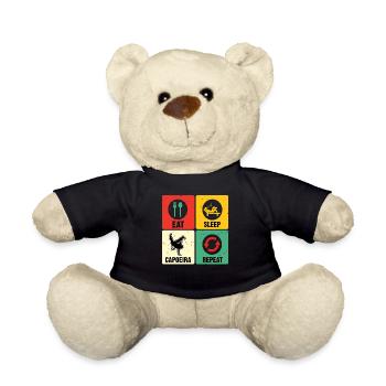 Essen Schlaf Capoeira Wiederholen - Teddy - Schwarz - Vorne
