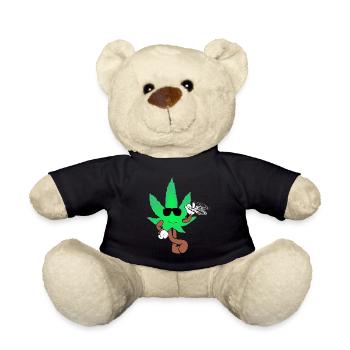 Der Bloom - Weed Cannabis Stoned Hanf Marihuana - Teddy - Schwarz - Vorne
