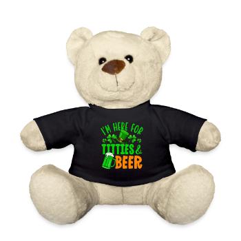 I'm here for titties & beer - Teddy Bear - black - Front