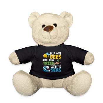 Helfen Sie mehr Bienen, pflanzen Sie mehr Bäume, reinigen Sie die Meere - Teddy - Schwarz - Vorne