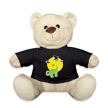 Kids Halloween Dino T-Shirt - Gift idea - Teddy Bear - black - Front
