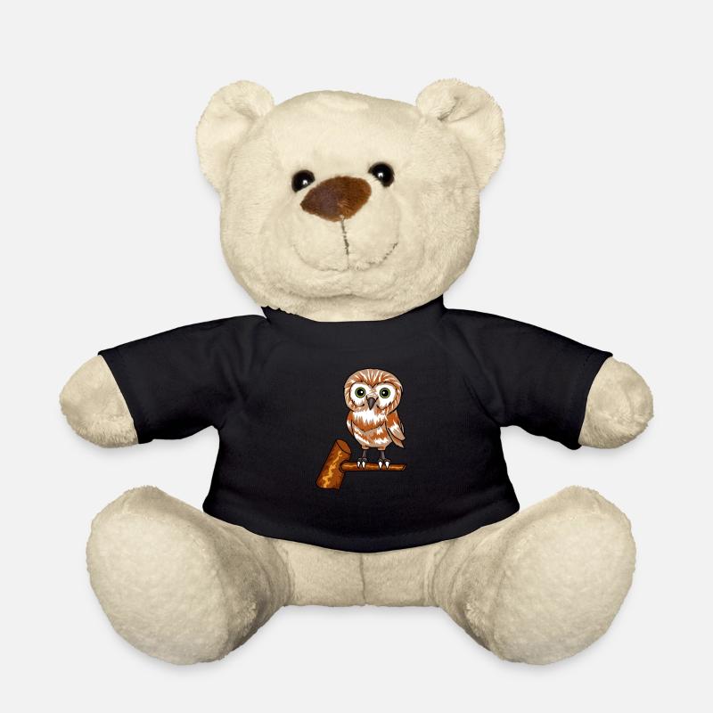 Owl animal birds owl owner night active gift - Teddy Bear - black