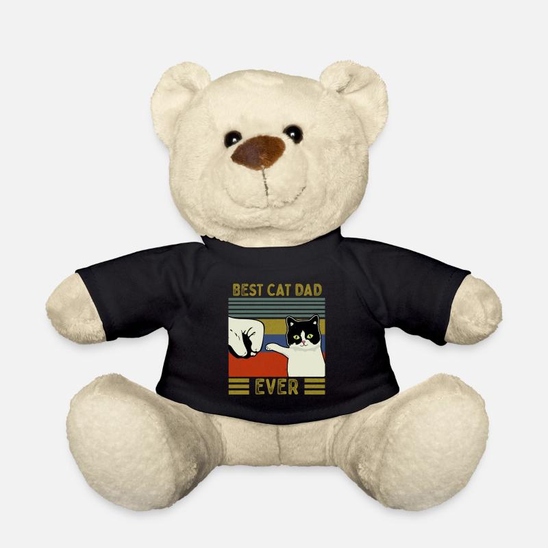 Vintage Best Cat Dad Ever Bump Fit - Teddy Bear - black