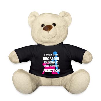 Citation Amour Phrase Beauf et Cadeau Levrette - Nounours - noir - Devant