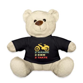 lustiges Mofa Moped 2 Hände 2 Eier Zwei Takte - Teddy - Schwarz - Vorne
