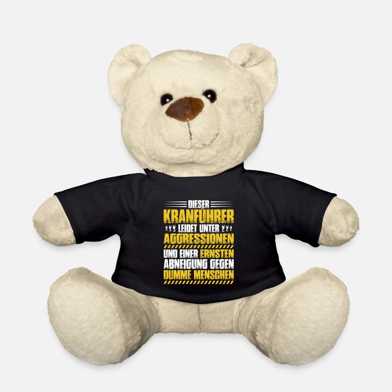 Kranführer Kranfahrer Kran Crane Operator Geschenk - Teddy - Schwarz
