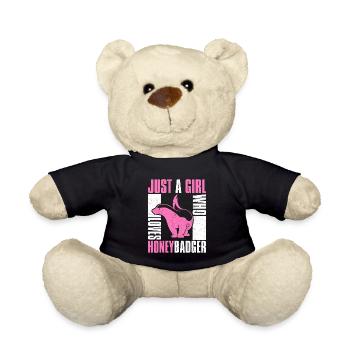honey badger - Teddy Bear - black - Front