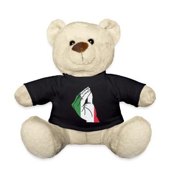 Italien Italienisches Herz Flagge Hand Geste Stolz - Teddy - Schwarz - Vorne