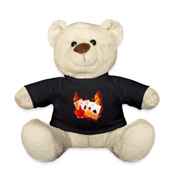 Poker Pokerspieler Texas Holdem - Teddy - Schwarz - Vorne