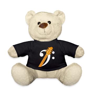 Bass Key Guitar Bass Player Musician - Teddy Bear - black - Front