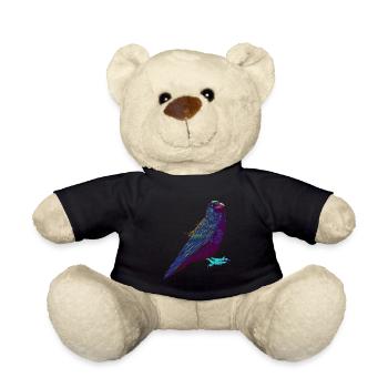 Splash Crow Bird Raven - Teddy Bear - black - Front
