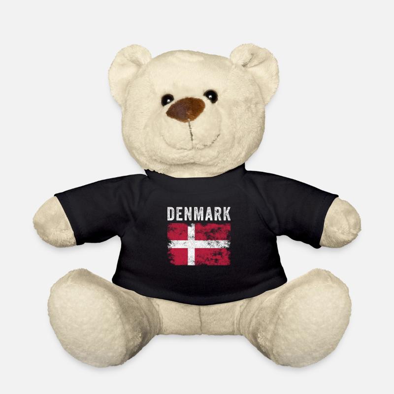 Dänemark Flagge Distressed - Dänische Flagge - Teddy - Schwarz
