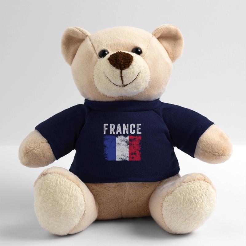 France Flag Distressed - Drapeau Français Nounours