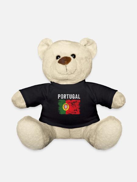 Drapeau du Portugal Drapeau portugais en détresse - Nounours - noir