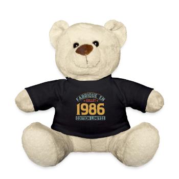 Fabriqué En Juillet 1986 Anniversaire Vintage 1986 - Nounours - noir - Devant