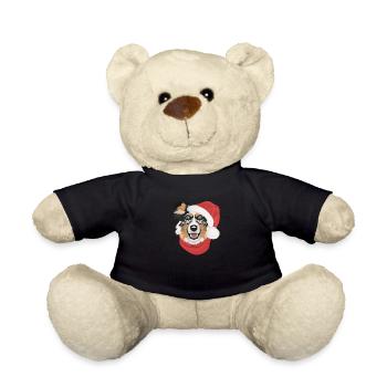 Australian Shepherd Merry Christmas - Teddy Bear - black - Front