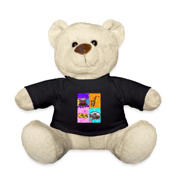 Spielmannszug Drums Pop Art - Teddy Bear - black - Front
