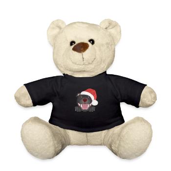 Staffordshire Bull Terrier Joyeux Noël - Nounours - noir - Devant