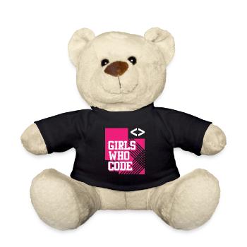 Developer Coder Programmer Girl - Teddy Bear - black - Front