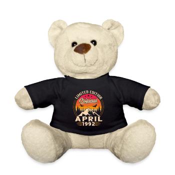 Vintage geboren im April 1992 Geburtstagsgeschenk - Teddy - Schwarz - Vorne