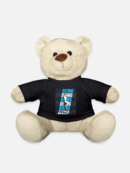 Diving Divers - Teddy Bear - black