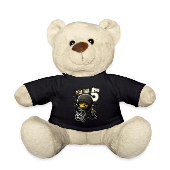 Kinder Geburtstag 5 Jahre - Fussball und Ninjas - Teddy - Schwarz - Vorne